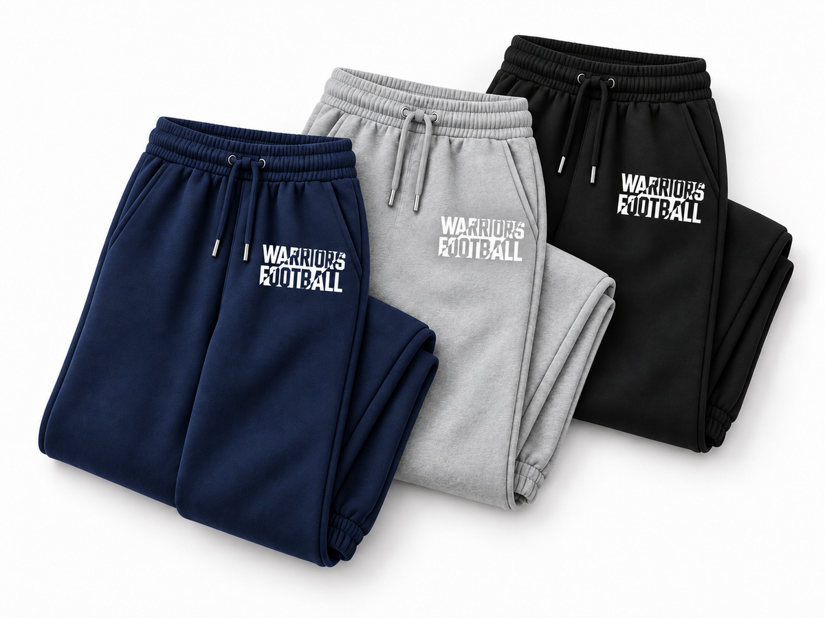 Warriors Football Sweatpants - Navy, Grey, Black